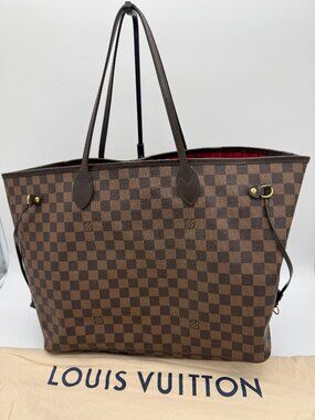 Louis Vuitton Neverfull GM Damier Ebene Tote with Pouch – Cherry Interior - Auth